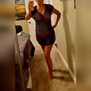 Black Mesh Cover-Up Dress